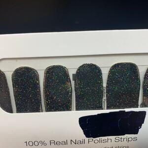 NIP Color Street ONLY IN VEGAS FMG120 black glitter nail polish strips wraps